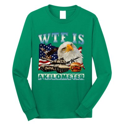 Wtf Is A Kilometer Eagle Badge American Signature Burger Long Sleeve Shirt