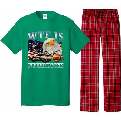 Wtf Is A Kilometer Eagle Badge American Signature Burger Pajama Set