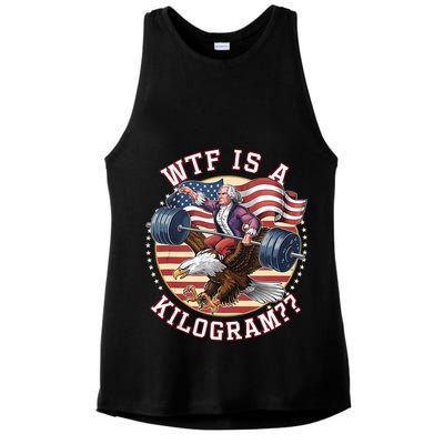 Wtf Is A Kilogram Funny 4th Of July Patriotic Eagle Usa Ladies PosiCharge Tri-Blend Wicking Tank