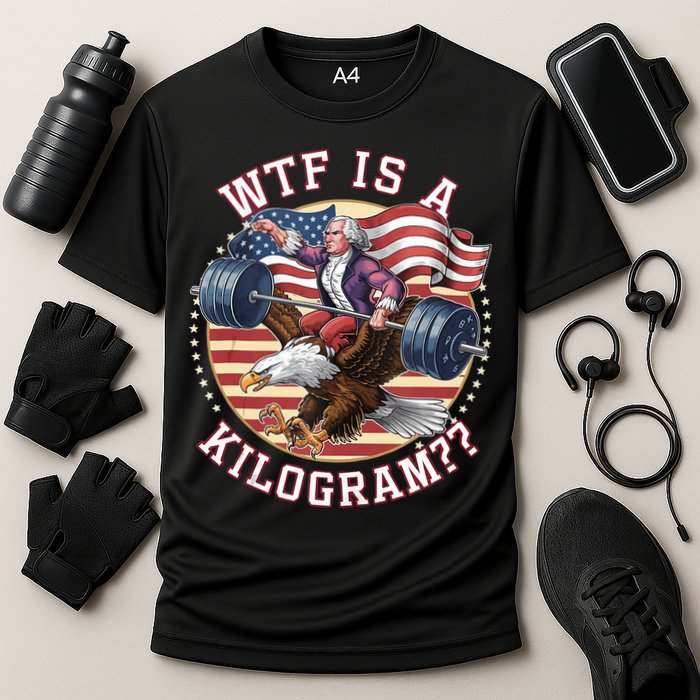 Wtf Is A Kilogram Funny 4th Of July Patriotic Eagle Usa Cooling Performance Crew T-Shirt