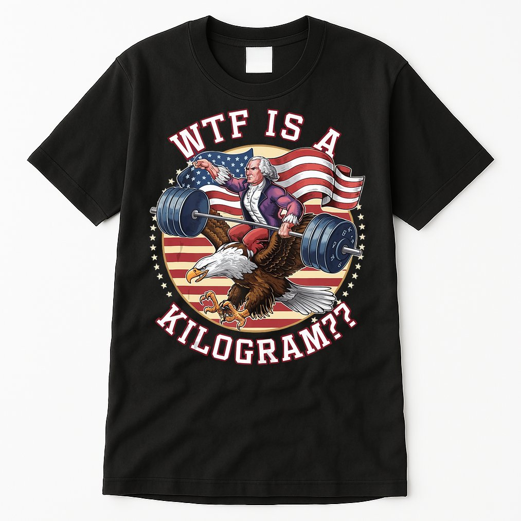 Wtf Is A Kilogram Funny 4th Of July Patriotic Eagle Usa Tall T-Shirt