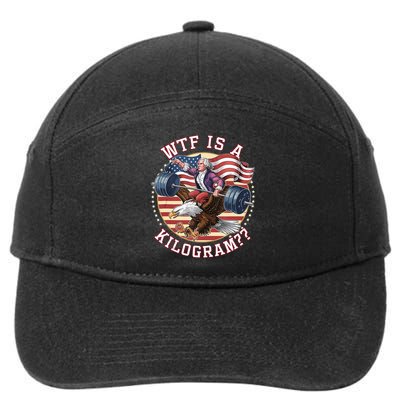 Wtf Is A Kilogram Funny 4th Of July Patriotic Eagle Usa 7-Panel Snapback Hat