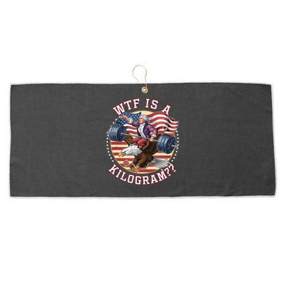 Wtf Is A Kilogram Funny 4th Of July Patriotic Eagle Usa Large Microfiber Waffle Golf Towel