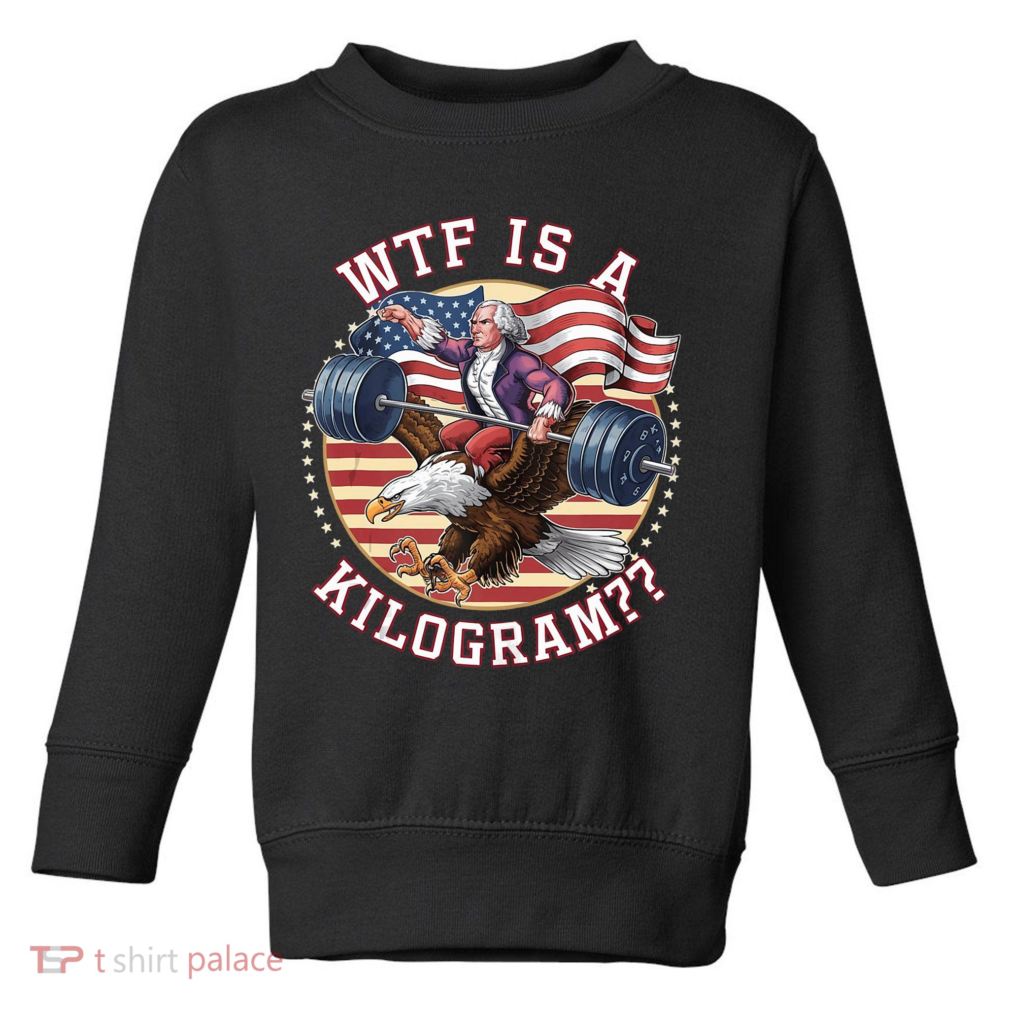 Wtf Is A Kilogram Funny 4th Of July Patriotic Eagle Usa Toddler Sweatshirt