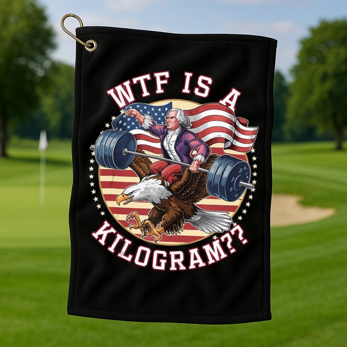 Wtf Is A Kilogram Funny 4th Of July Patriotic Eagle Usa Golf Towel
