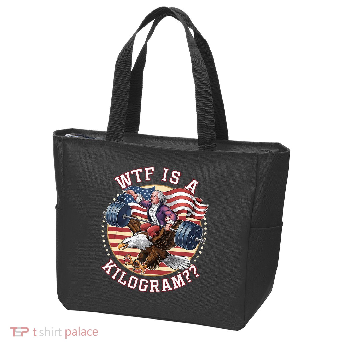 Wtf Is A Kilogram Funny 4th Of July Patriotic Eagle Usa Zip Tote Bag