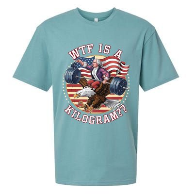 Wtf Is A Kilogram Funny 4th Of July Patriotic Eagle Usa Sueded Cloud Jersey T-Shirt