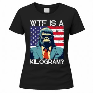 Wtf Is A Kilogram Bigfoot Political 4th Of July Usa Pride Women's T-Shirt