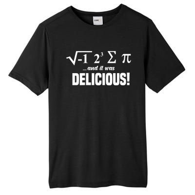 Wo I Ate Some Pie And It Was Delicious Funny Math Pun Pi Day V-Neck Tall Fusion ChromaSoft Performance T-Shirt