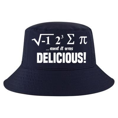 Wo I Ate Some Pie And It Was Delicious Funny Math Pun Pi Day V-Neck Cool Comfort Performance Bucket Hat