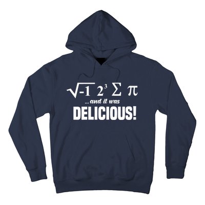 Wo I Ate Some Pie And It Was Delicious Funny Math Pun Pi Day V-Neck Hoodie