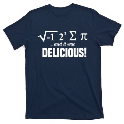 Wo I Ate Some Pie And It Was Delicious Funny Math Pun Pi Day V-Neck T-Shirt