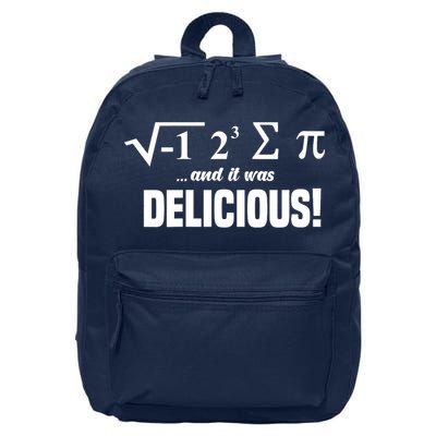 Wo I Ate Some Pie And It Was Delicious Funny Math Pun Pi Day V-Neck 16 in Basic Backpack