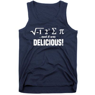 Wo I Ate Some Pie And It Was Delicious Funny Math Pun Pi Day V-Neck Tank Top