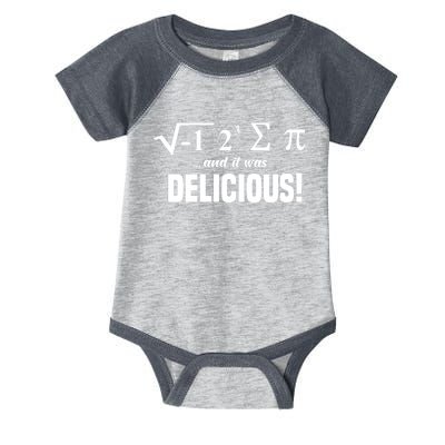 Wo I Ate Some Pie And It Was Delicious Funny Math Pun Pi Day V-Neck Infant Baby Jersey Bodysuit