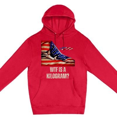 Wtf Is A Kilogram Funny 4th Of July Usa2024 Patriotic Premium Pullover Hoodie