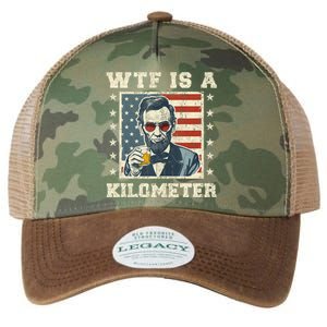 Wtf Is A Kilometer Abe Lincoln July 4th Funny Patriotic Legacy Tie Dye Trucker Hat