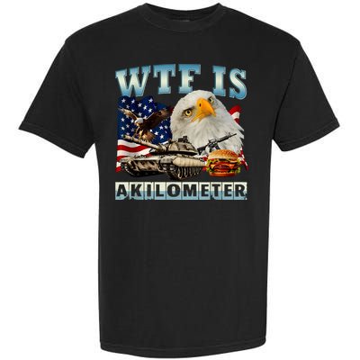 Wtf Is A Kilometer Eagle Badge American Signature Burger Garment-Dyed Heavyweight T-Shirt
