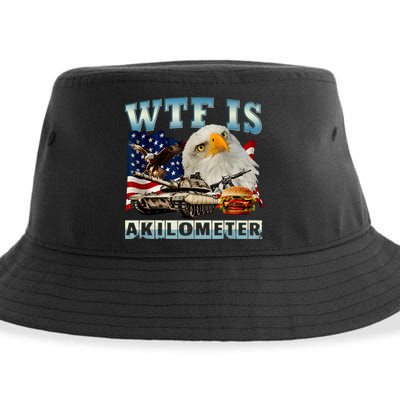 Wtf Is A Kilometer Eagle Badge American Signature Burger Sustainable Bucket Hat