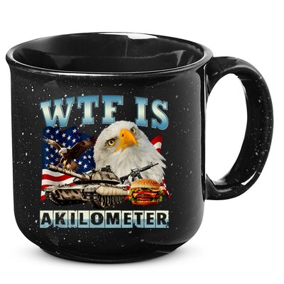 Wtf Is A Kilometer Eagle Badge American Signature Burger 15oz Campfire Ceramic Mug
