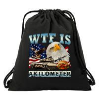 Wtf Is A Kilometer Eagle Badge American Signature Burger Drawstring Bag