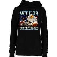 Wtf Is A Kilometer Eagle Badge American Signature Burger Womens Funnel Neck Pullover Hood