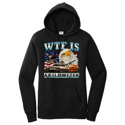 Wtf Is A Kilometer Eagle Badge American Signature Burger Women's Pullover Hoodie