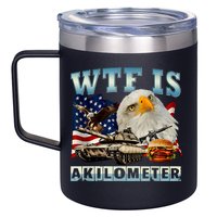 Wtf Is A Kilometer Eagle Badge American Signature Burger 12oz Stainless Steel Coffee Mug