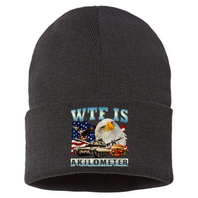 Wtf Is A Kilometer Eagle Badge American Signature Burger Sustainable Knit Beanie