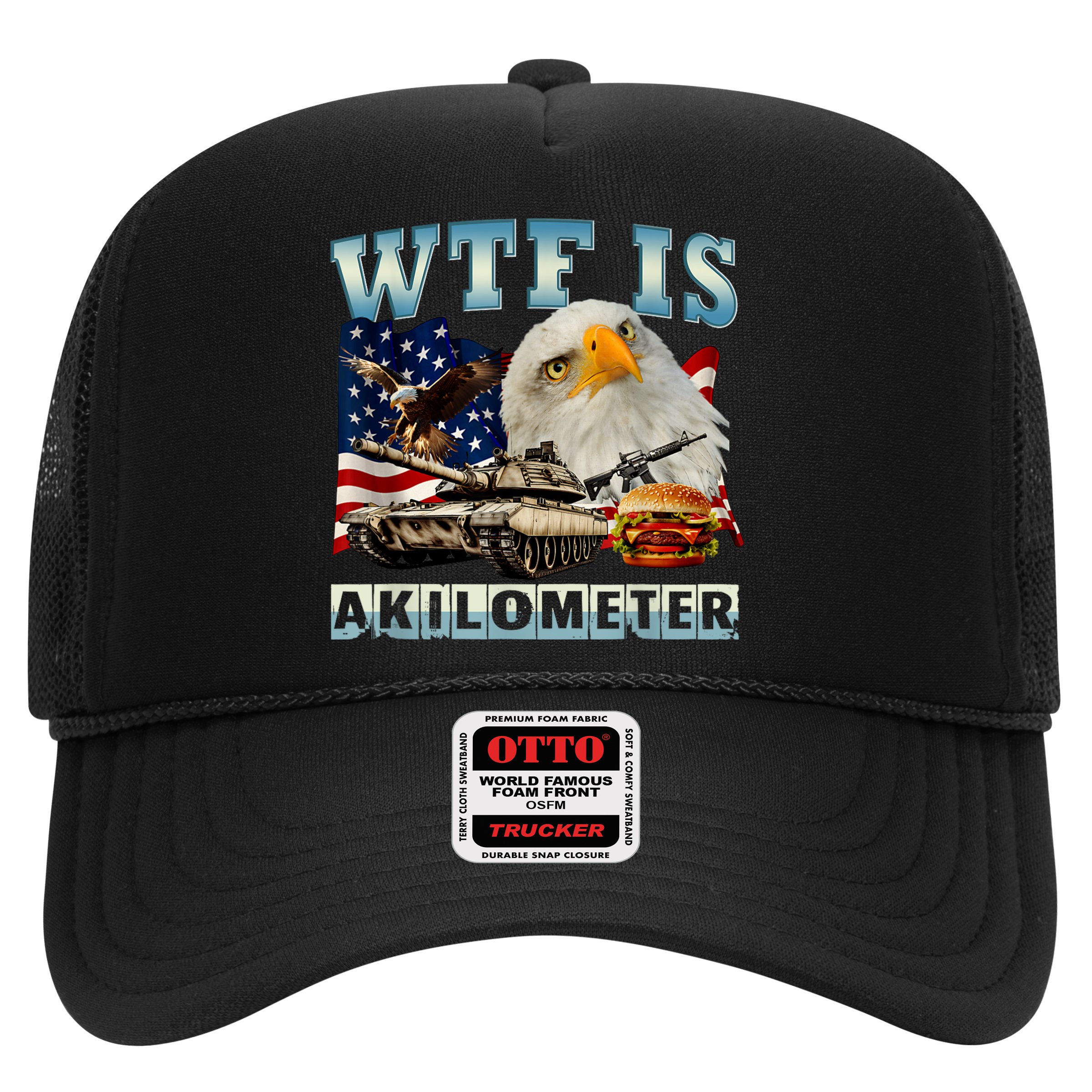 Wtf Is A Kilometer Eagle Badge American Signature Burger Hat