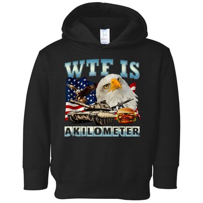 Wtf Is A Kilometer Eagle Badge American Signature Burger Toddler Hoodie