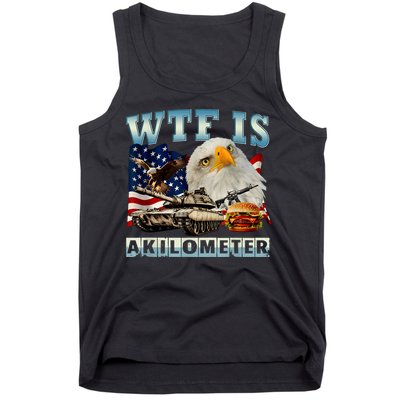 Wtf Is A Kilometer Eagle Badge American Signature Burger Tank Top
