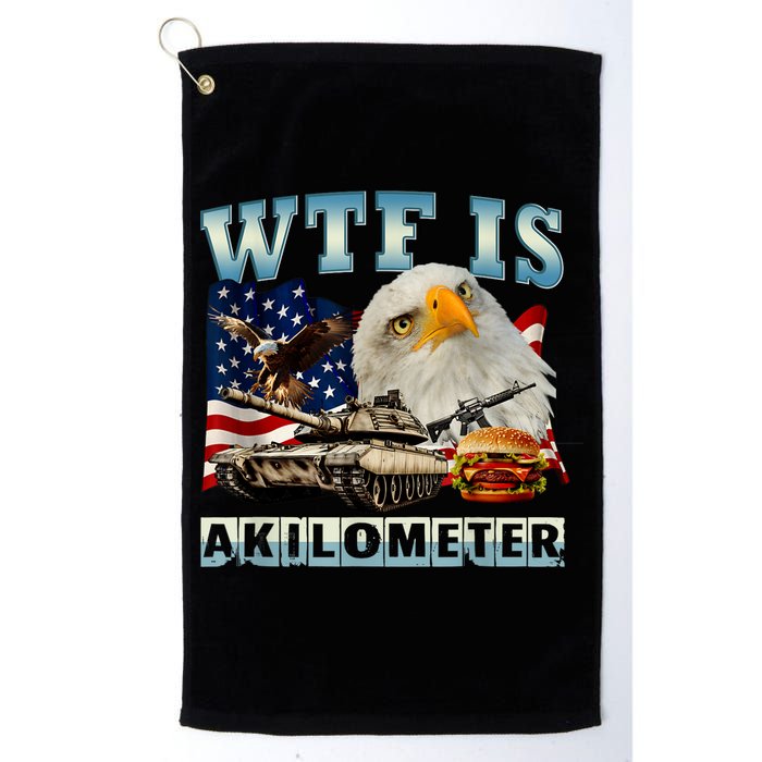 Wtf Is A Kilometer Eagle Badge American Signature Burger Golf Towel