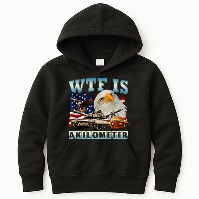 Wtf Is A Kilometer Eagle Badge American Signature Burger Kids Hoodie