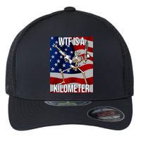 Wtf Is A Kilometer American Skeleton Funny Flexfit Unipanel Trucker Cap