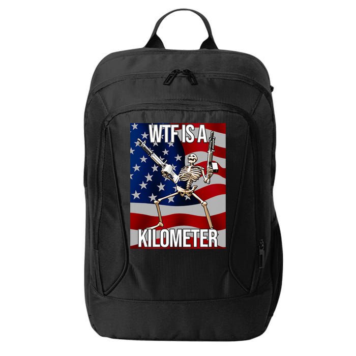 Wtf Is A Kilometer American Skeleton Funny City Backpack