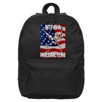 Wtf Is A Kilometer American Skeleton Funny 16 in Basic Backpack