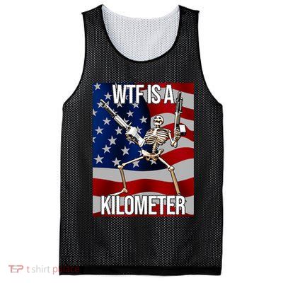Wtf Is A Kilometer American Skeleton Funny Mesh Reversible Basketball Jersey Tank