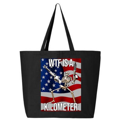 Wtf Is A Kilometer American Skeleton Funny 25L Jumbo Tote