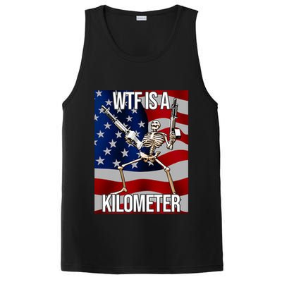 Wtf Is A Kilometer American Skeleton Funny PosiCharge Competitor Tank