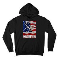 Wtf Is A Kilometer American Skeleton Funny Tall Hoodie