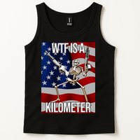 Wtf Is A Kilometer American Skeleton Funny Tank Top