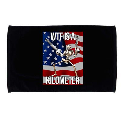 Wtf Is A Kilometer American Skeleton Funny Microfiber Hand Towel