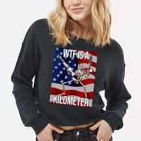 Wtf Is A Kilometer American Skeleton Funny Cropped Pullover Crew