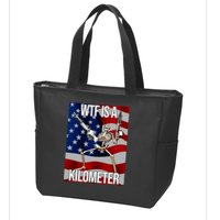 Wtf Is A Kilometer American Skeleton Funny Zip Tote Bag