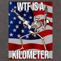 Wtf Is A Kilometer American Skeleton Funny Cotton Canvas Backpack
