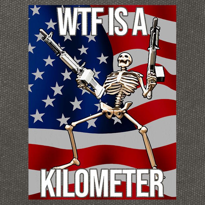 Wtf Is A Kilometer American Skeleton Funny Cotton Canvas Backpack