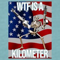 Wtf Is A Kilometer American Skeleton Funny Sueded Cloud Jersey T-Shirt