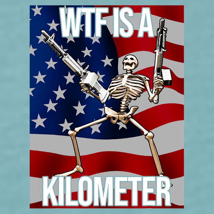 Wtf Is A Kilometer American Skeleton Funny Sueded Cloud Jersey T-Shirt