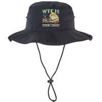 Wtf Is A Kilometer Eagle Badge American Signature Burger 4th Of July Gift Bucket Hat